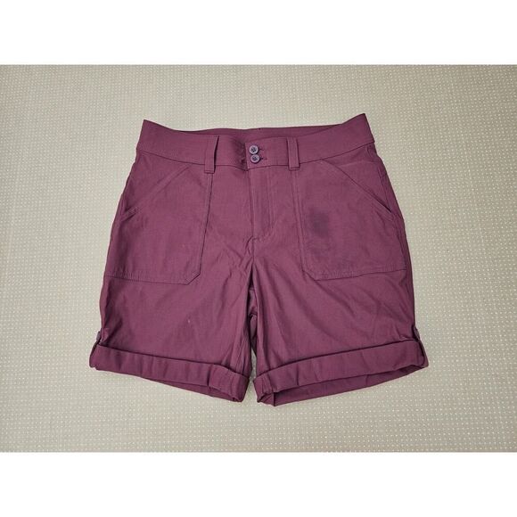 New Eddie Bauer Women's Stretch UPF 50 Rolled Hem Bermuda Short, Red Sz 6 - Picture 1 of 10